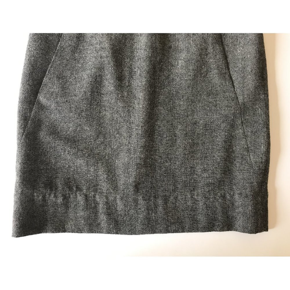 BANANA REPUBLIC, Tweed, Wool Blend, Gray, Herringbone, Shift Dress, Size 0 - Picture 4 of 6